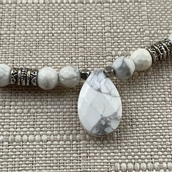 Women Necklace White Faux Stone Beads Fashion Jewelry Bracelet Multi use - Picture 5 of 6